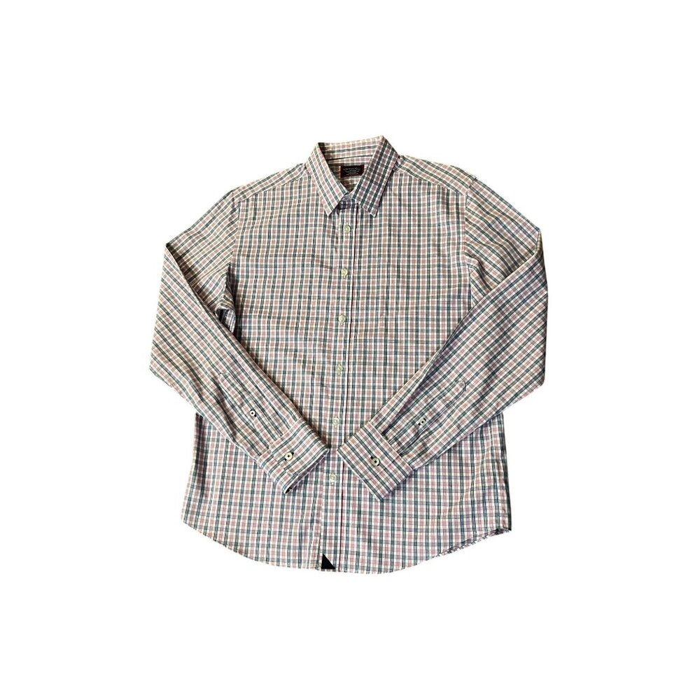 Untuckit Shirt Mens M Slim Fit Wrinkle Free Blue Pink Plaid Long Sleeve Used - Picture 3 of 13